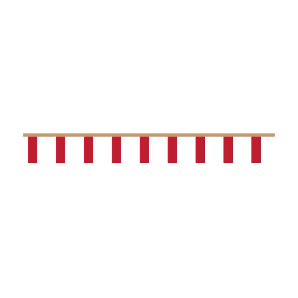 Indonesian flag pennant on a white background vector