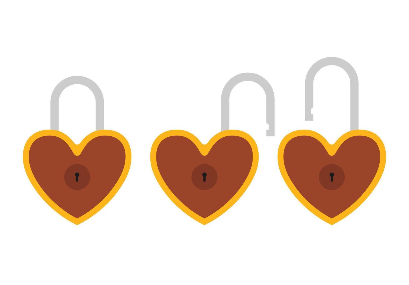 Padlock icon sign symbol flat, locked and unlocked, flat design illustration. Opened and closed locks isolated on white background vector