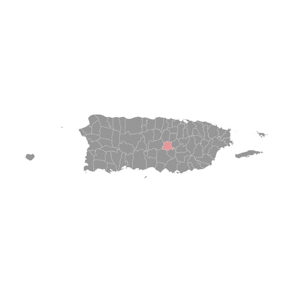 Barranquitas map, administrative division of Puerto Rico. illustration. vector