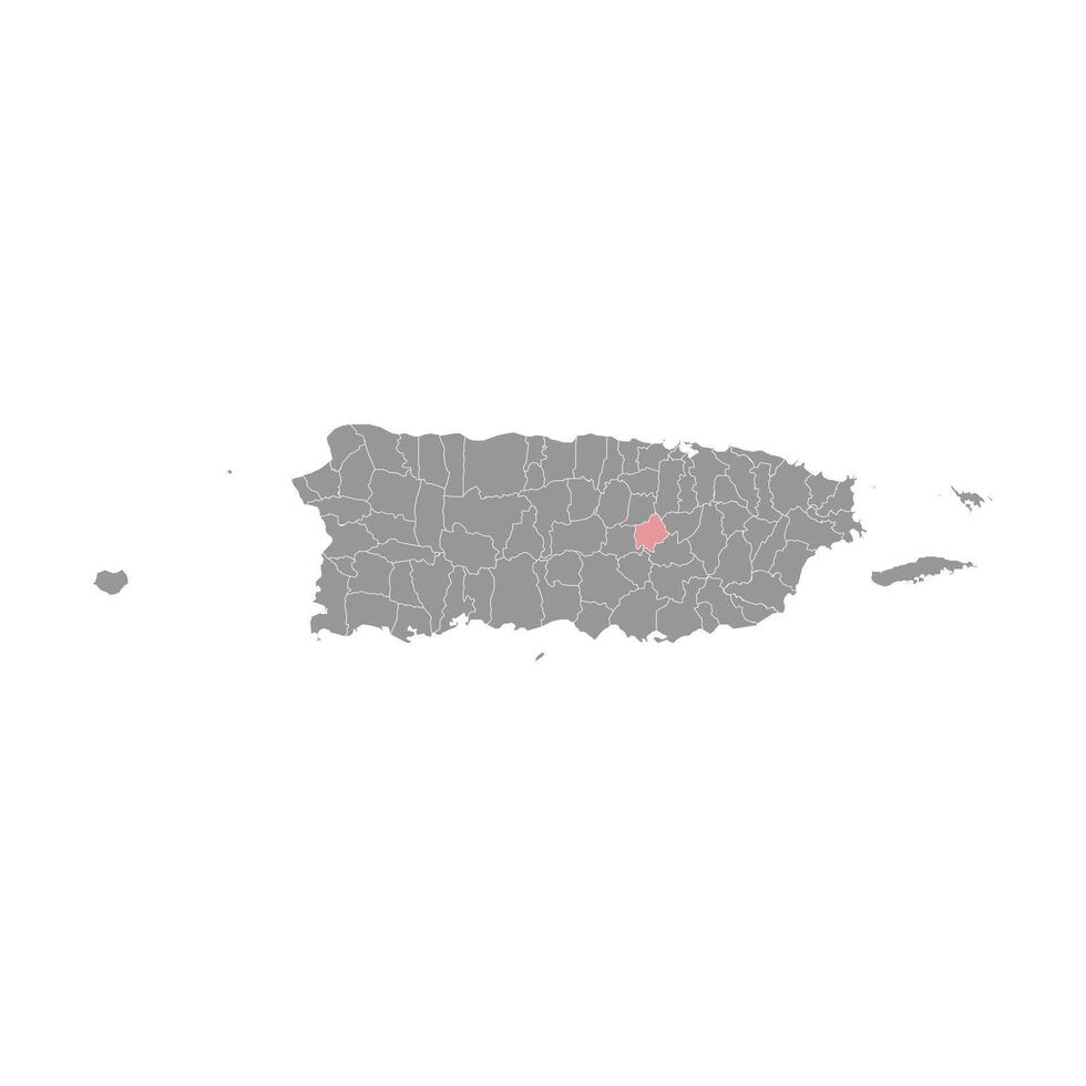 Comerio map, administrative division of Puerto Rico. illustration. vector