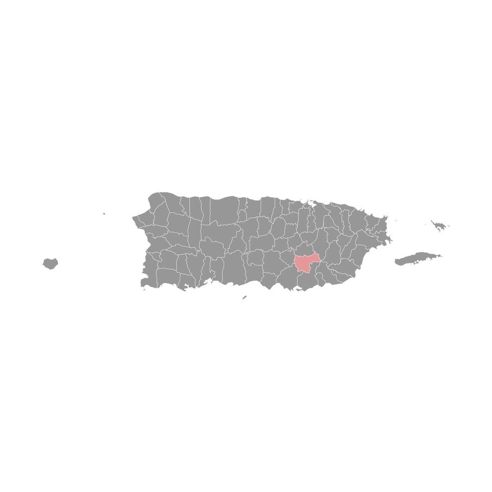 Cayey map, administrative division of Puerto Rico. illustration. vector
