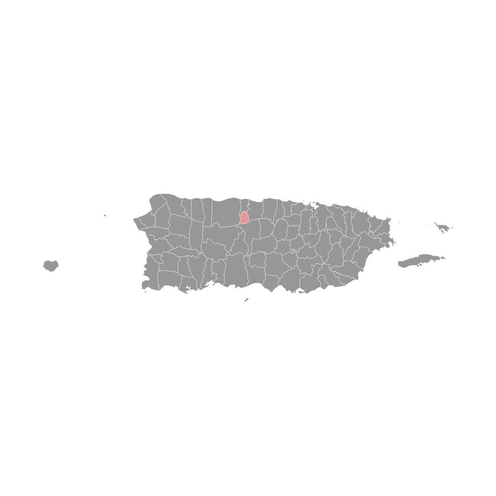 Florida map, administrative division of Puerto Rico. illustration. vector
