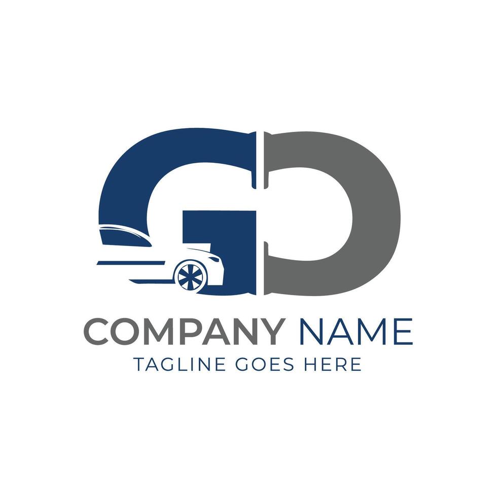GC letter alphabet car transport logo design vector