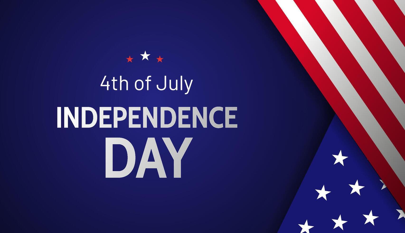 Independence Day banner design with American flag and text vector