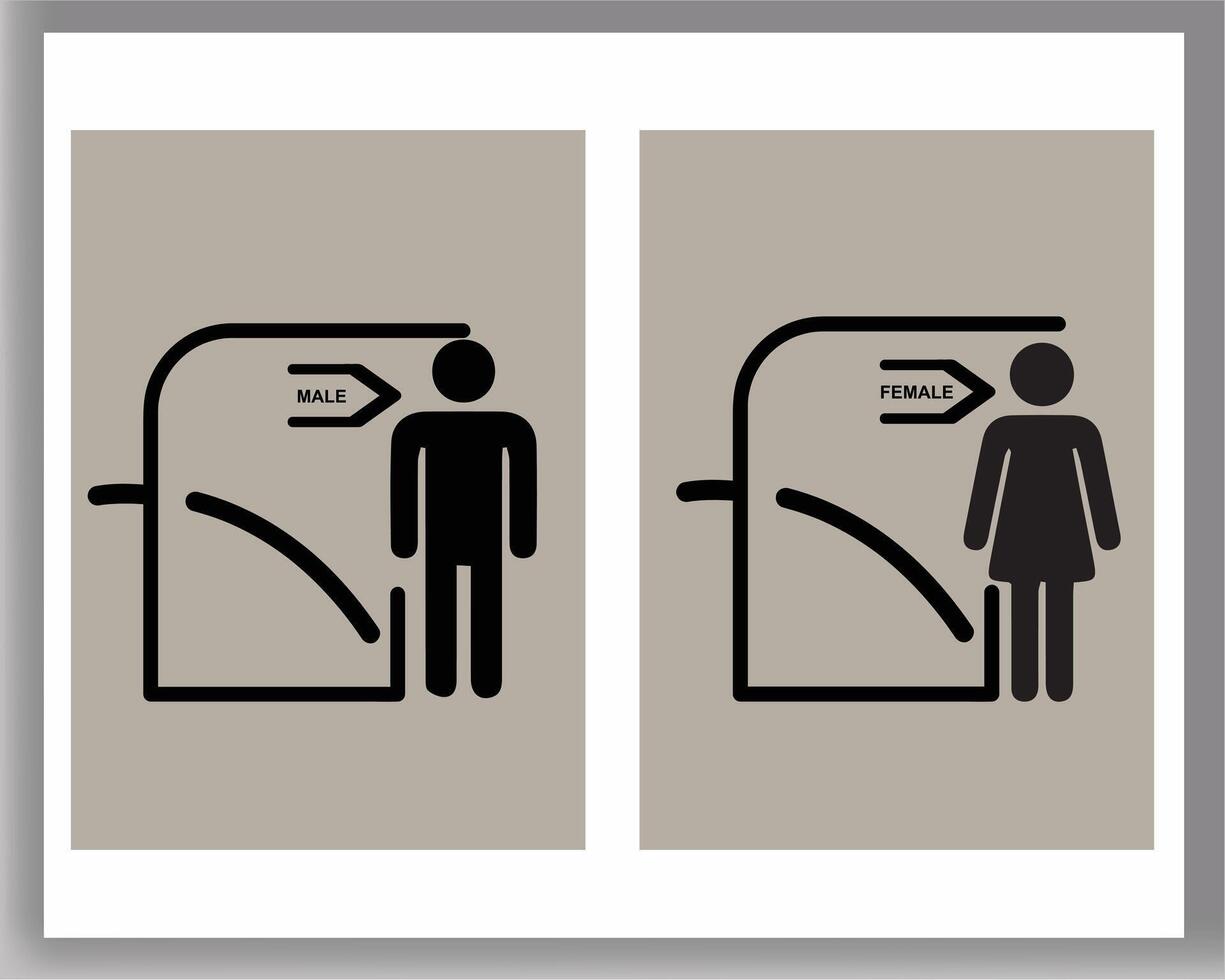 Restroom, toilet icons male and female sign vector