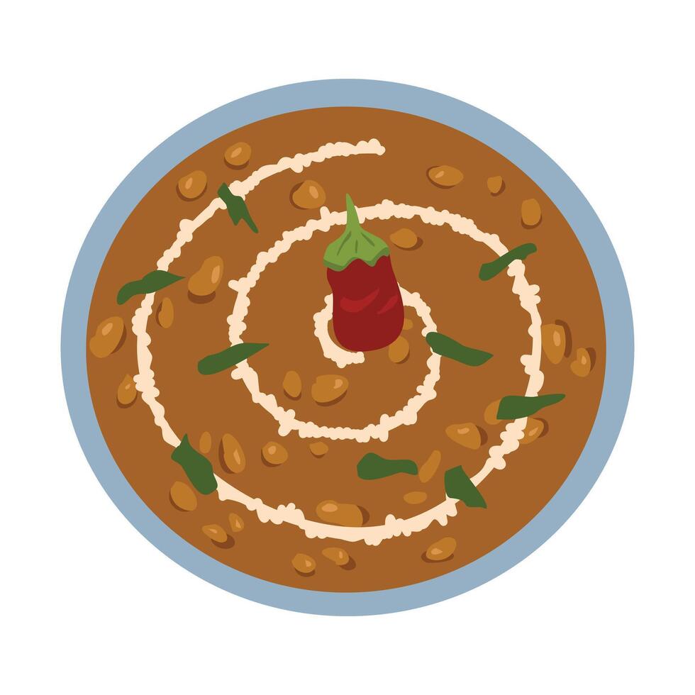 Dal Makhani or Daal Makhani, indian lunch or dinner menu vector