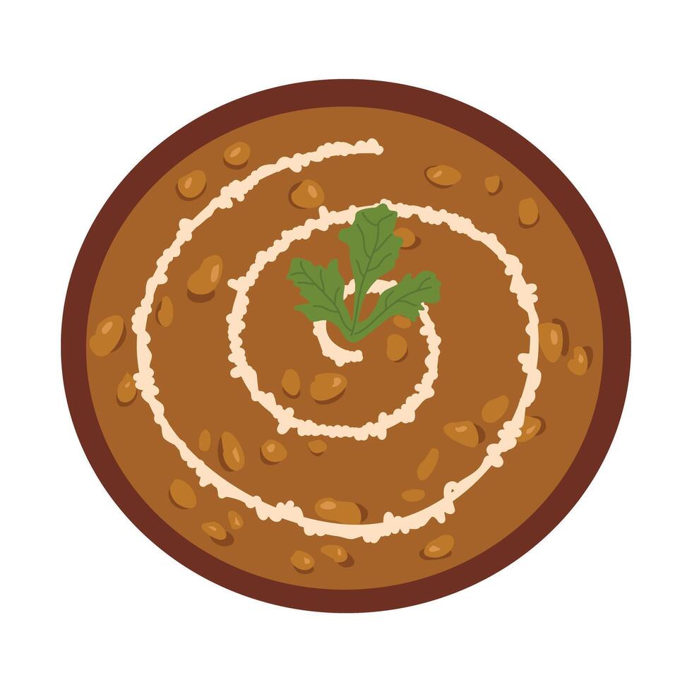 Dal Makhani -Slow Cooked Creamy Indian Curry vector