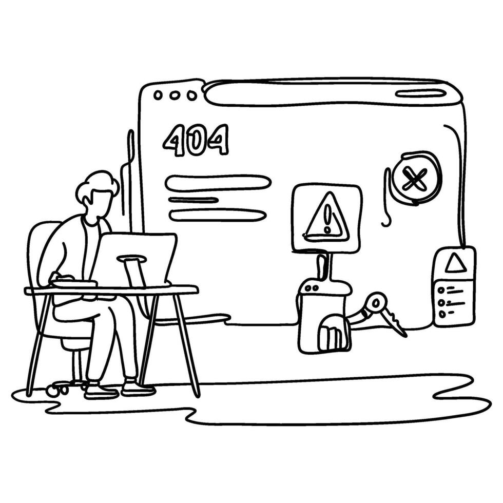 Enhance your website or app with this eye catching flat illustration of an error warning sign. This versatile image is ideal for error messages, alerts, notifications, and more. vector