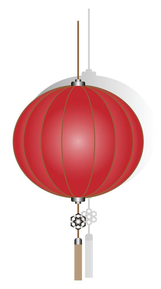 Lantern red hanging. Chinese New Year, Mid Autumn Festival background.Decorations for banner and greeting card and traditional. Isolated on white background vector