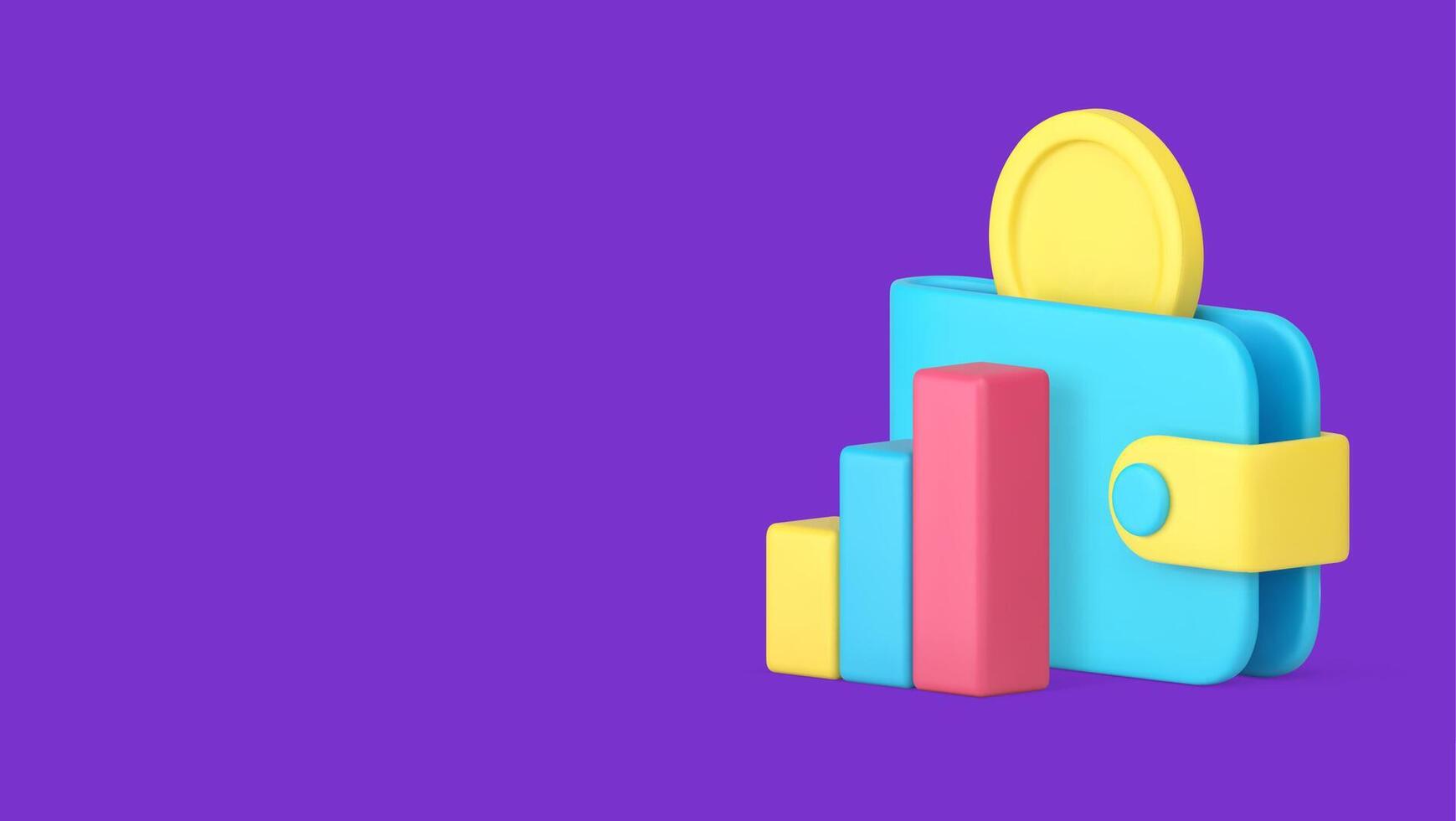 Budget management accounting and financial analyzing 3d icon realistic illustration vector