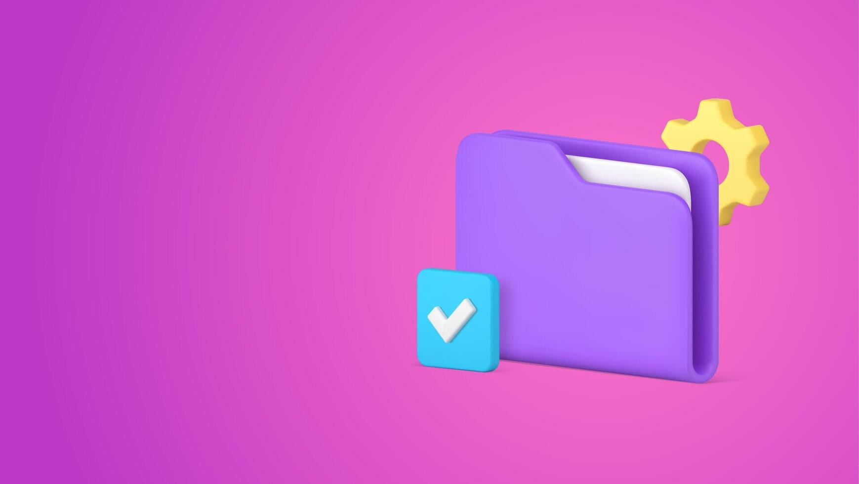 Document storage server digital file folder archive database management 3d icon realistic vector