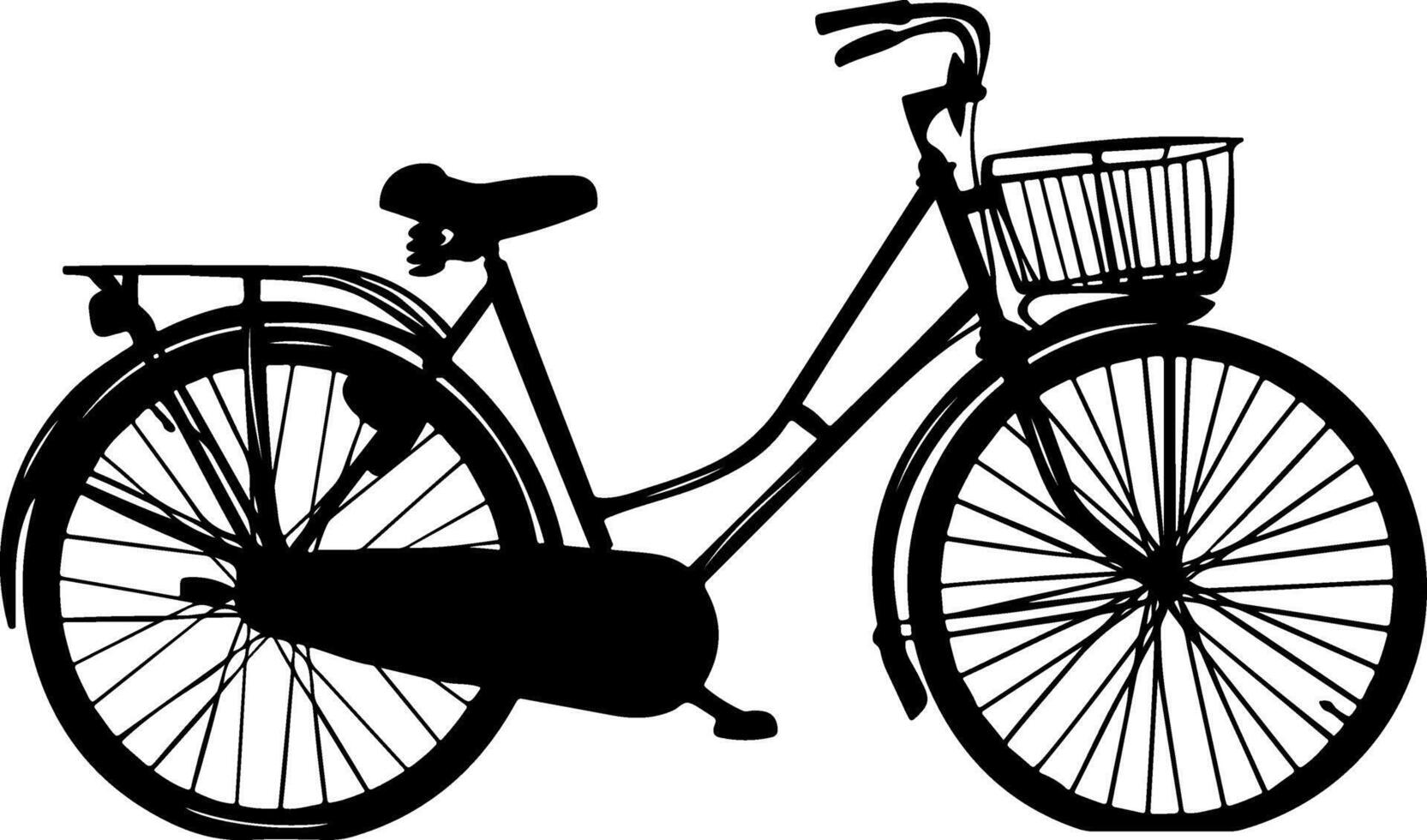 Silhoutte of a bicycle vector