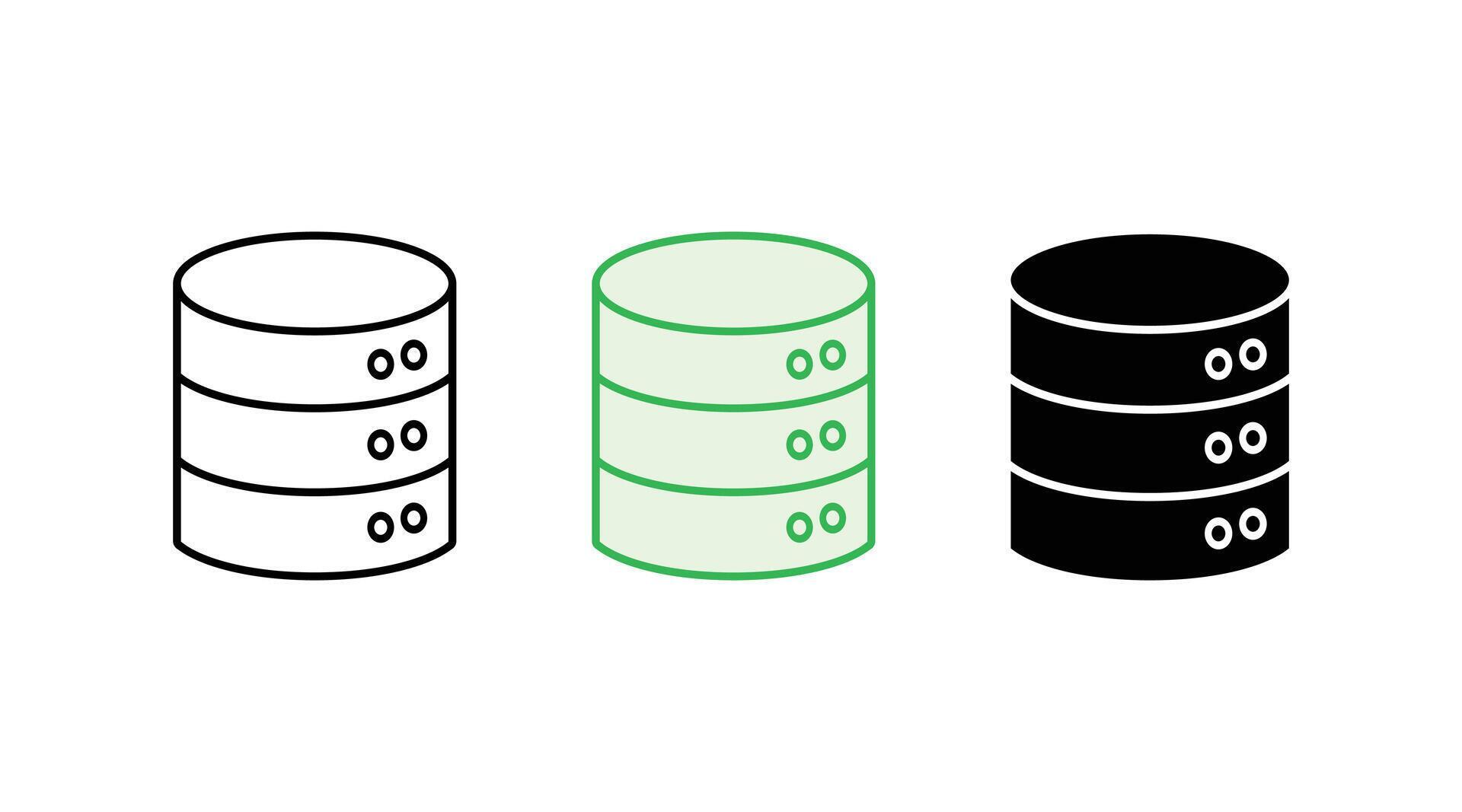 Database icon set. database icon. Data Storage, Information System ...