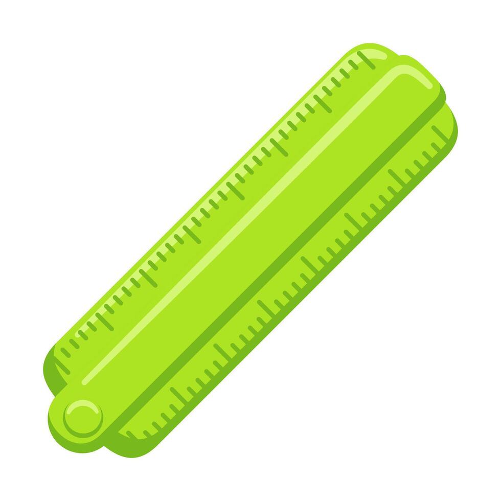Cute school ruler. Straight ruler for geometry and math lessons. Cartoon flat illustration. vector