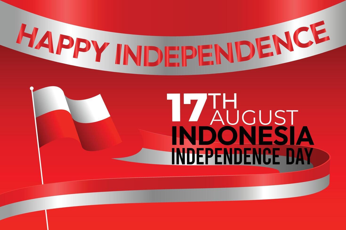 Indonesia, Indonesia independence day 17th august design banner, happy independence day 17 august with flag and red background. vector