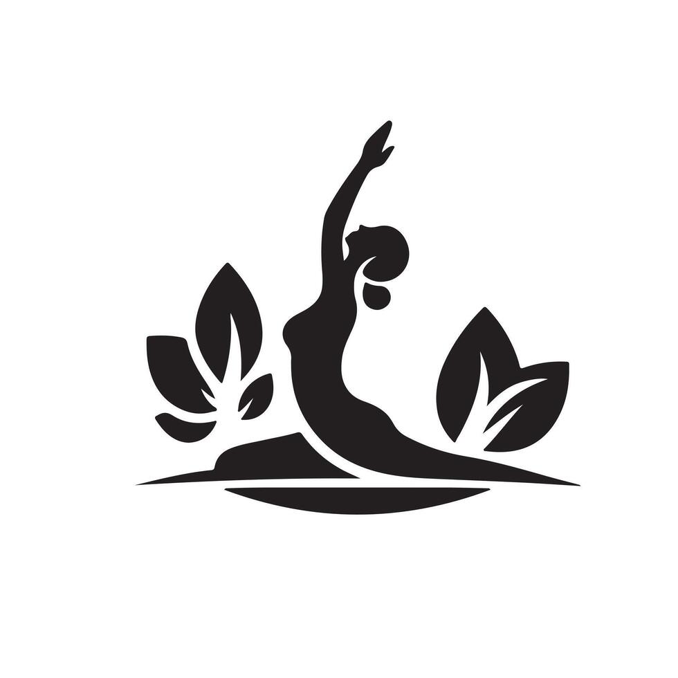 yoga lotus position black and white art vector