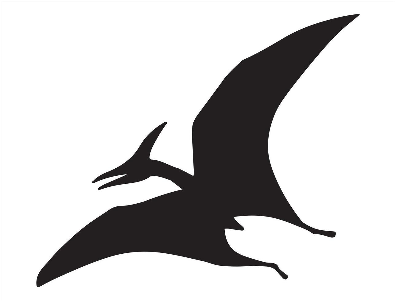 Pterodactyl silhouette on white background vector