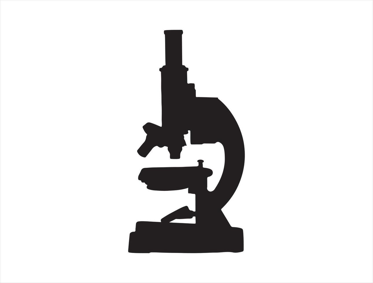 Microscope silhouette on white background vector