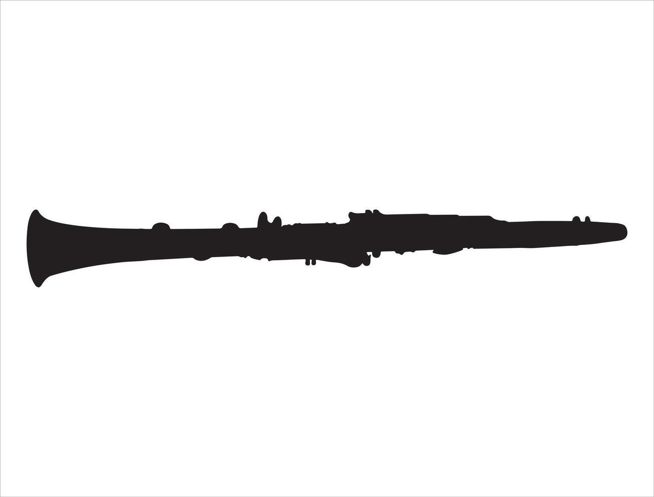 Oboe silhouette on white background vector