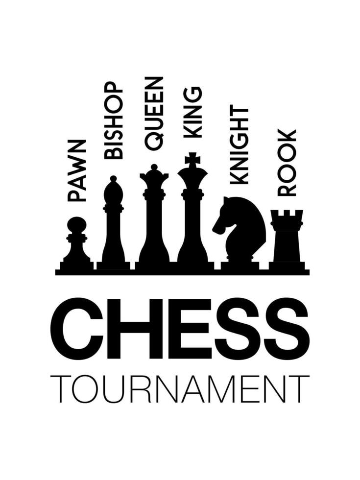 A dynamic illustration of a set of chess pieces, ideal for promoting your upcoming chess competition vector