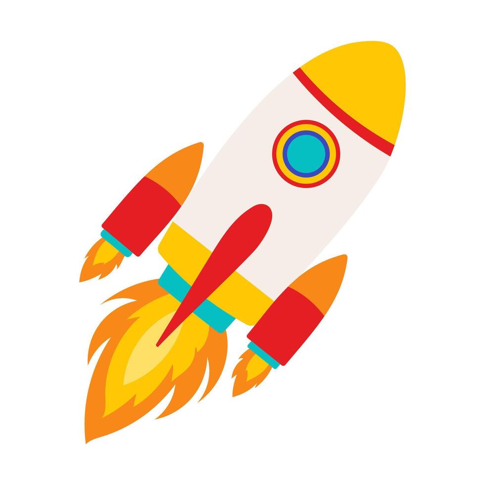 Rocket isolated cartoon vector