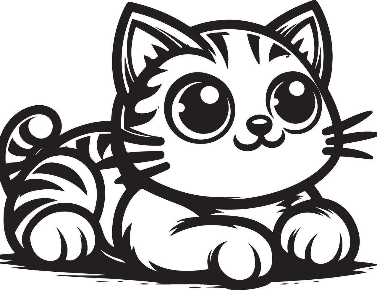 Sweet little cat ilustration vector