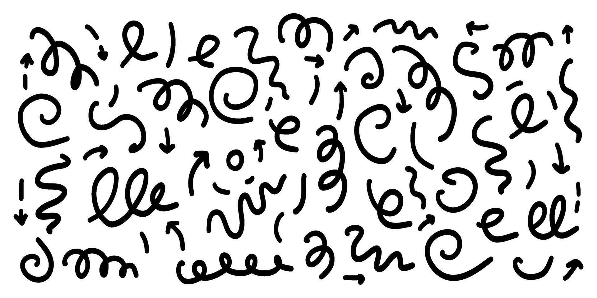 Fun line doodle. Simple childish scribble minimalist trendy design with basic shapes. vector