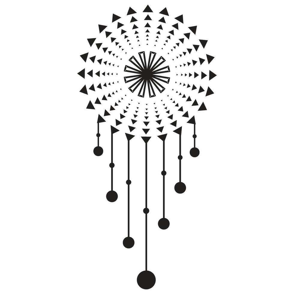 Abstract Hanging Clipart Design with Circles, triangle, and Lines for weddings and cards vector