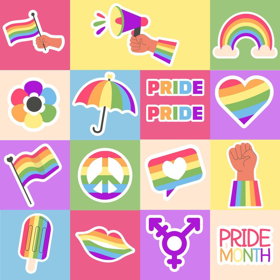 Seamless geometric pattern Lgbt elements pride month vector