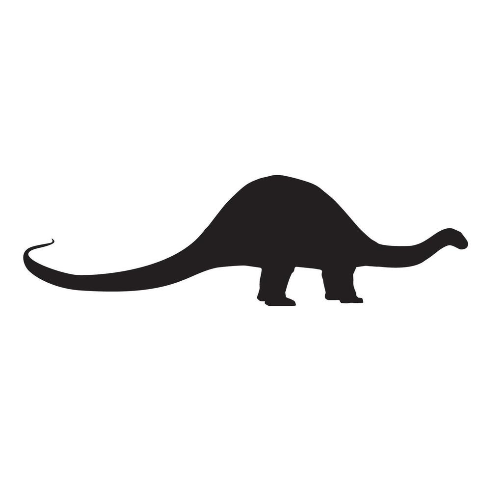Brontosaurus Dinosaur Silhouette Illustration vector