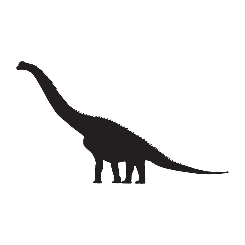 Brachiosaurus Dinosaur Silhouette Illustration vector