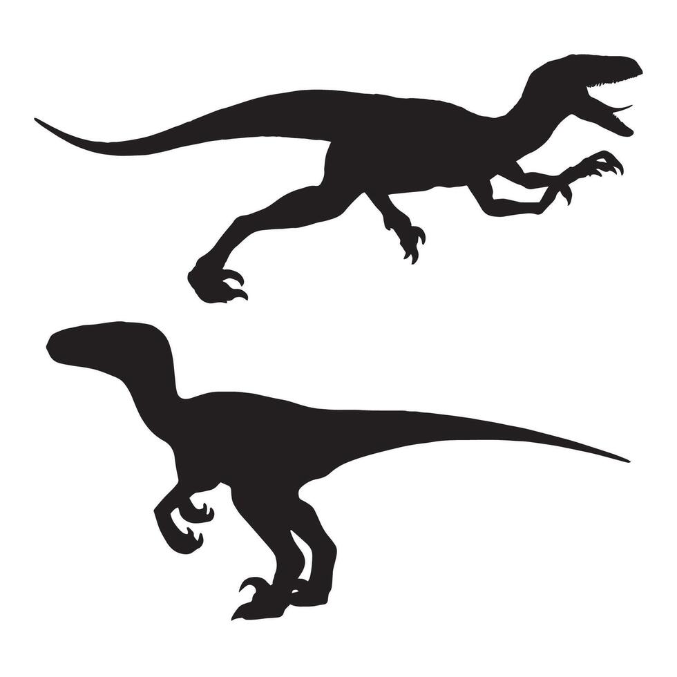 Velociraptor Silhouette Illustration vector