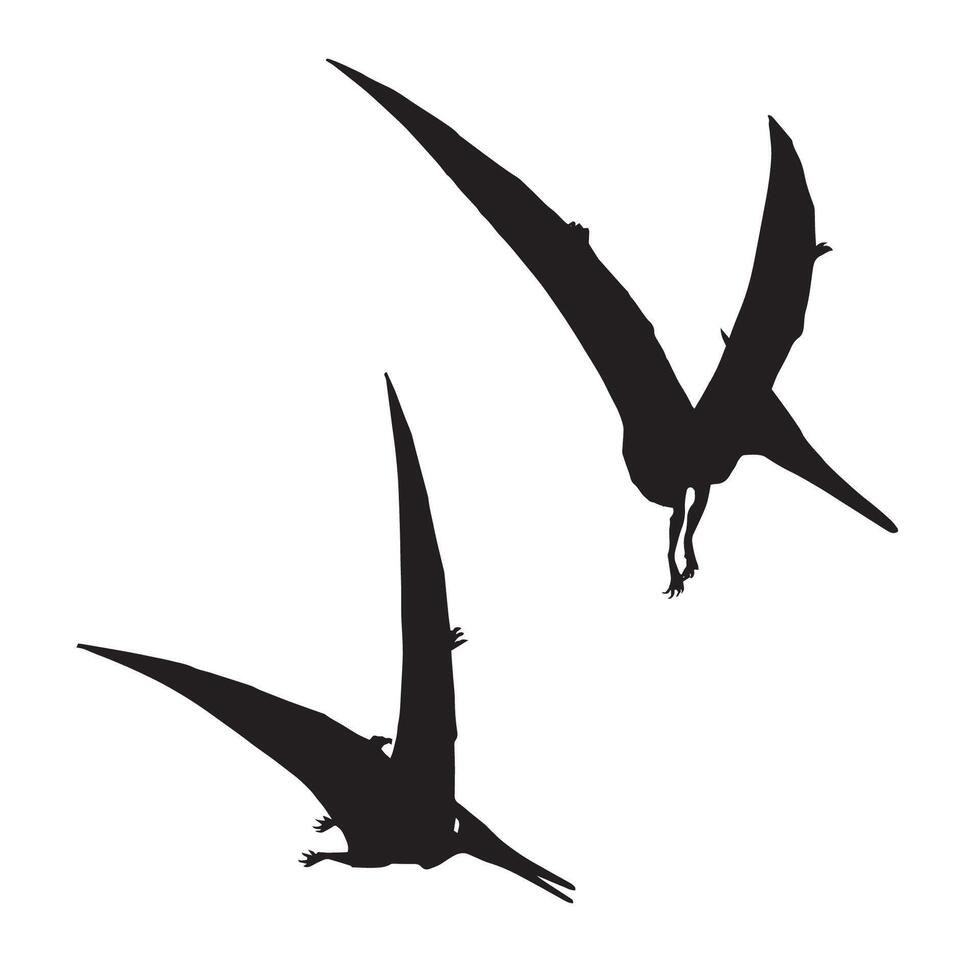 Pterodactyl Dinosaur Silhouette Illustration vector