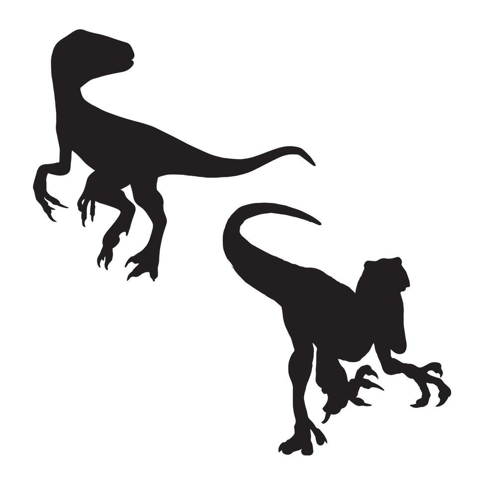 Velociraptor Silhouette Illustration vector