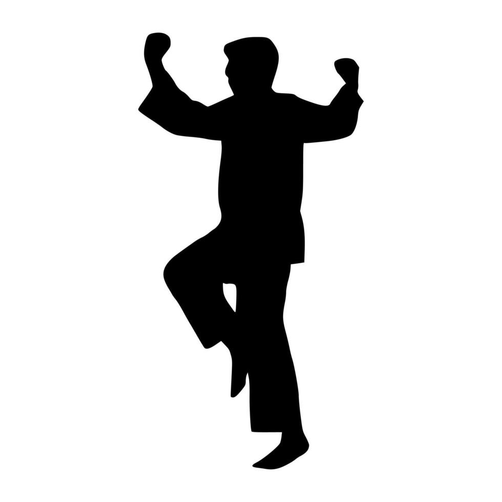 Illustration Taekwondo athlete silhouette. Silhouette of martial art vector
