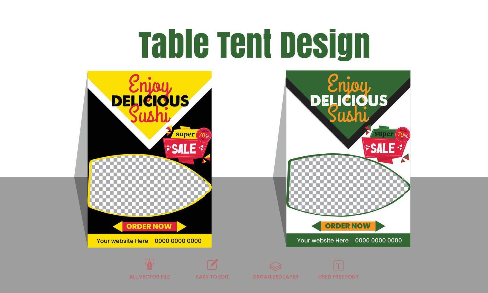 Restaurant Food Menu Table Tent design template design vector