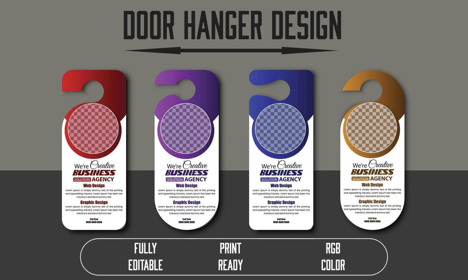 Modern Corporate Door Hanger Design Template vector