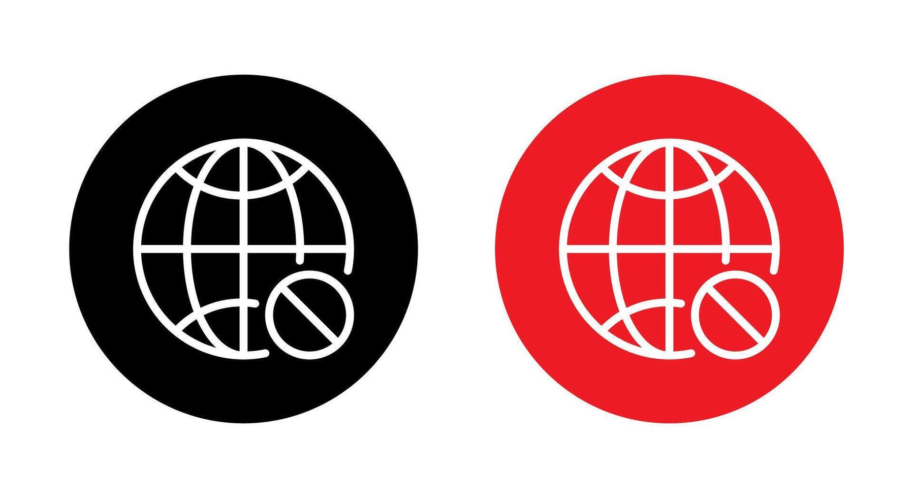 No internet, offline globe icon. Off connection concept vector