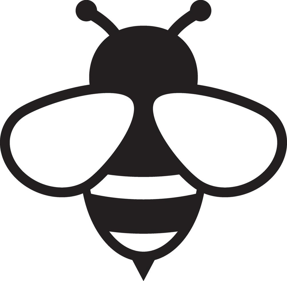 Honey Bee icon. Insect character. Cartoon flying bee. vector