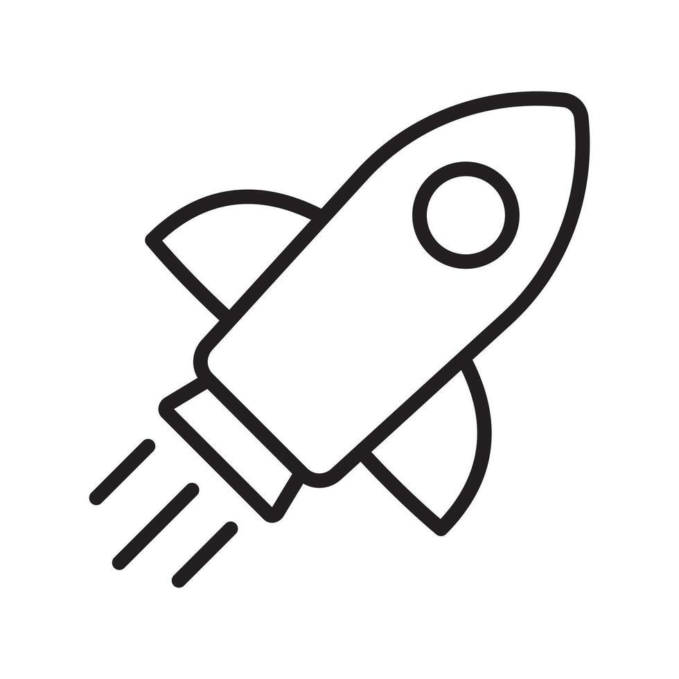 Rocket icon. Simple outline rocket sign. Rocket launched icon. vector