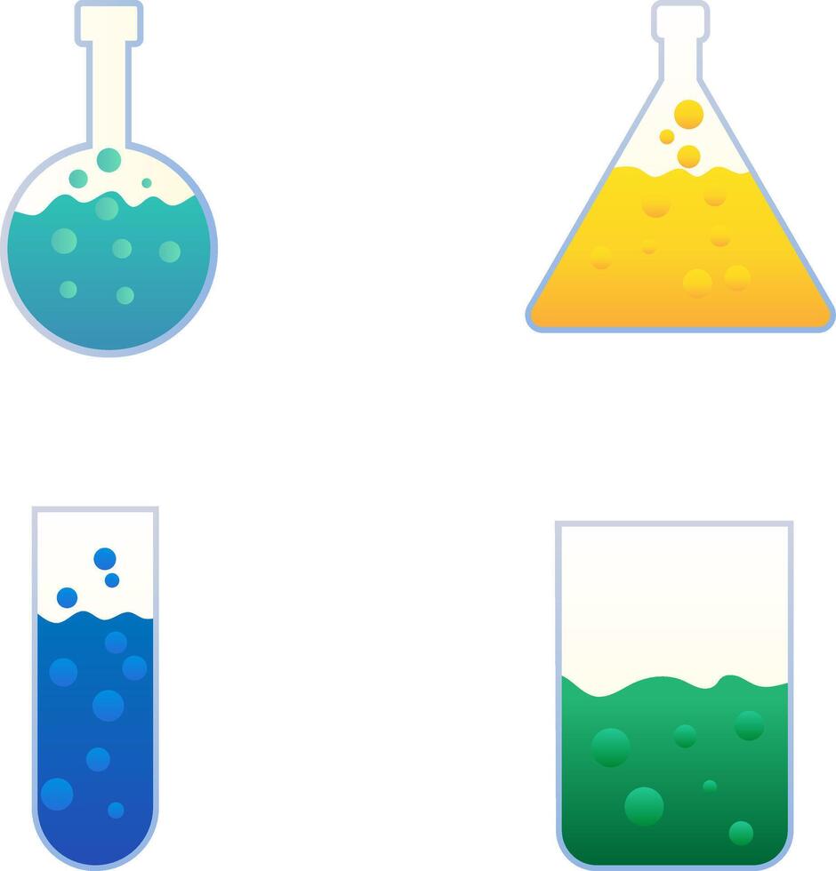 back to school science laboratory glass. set of laboratory glass clip art vector