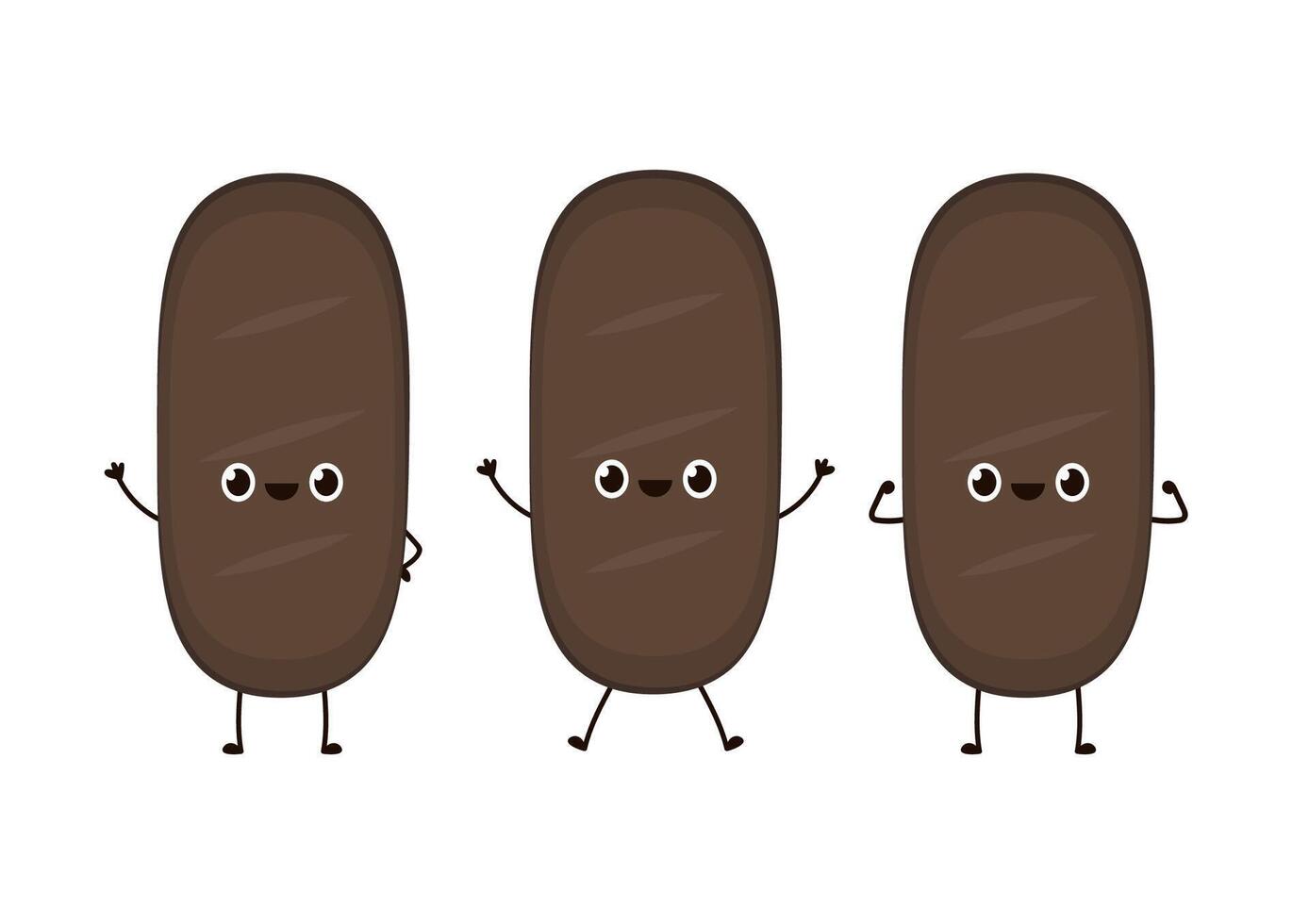 Bread character design. Bread . Bread on white background. vector