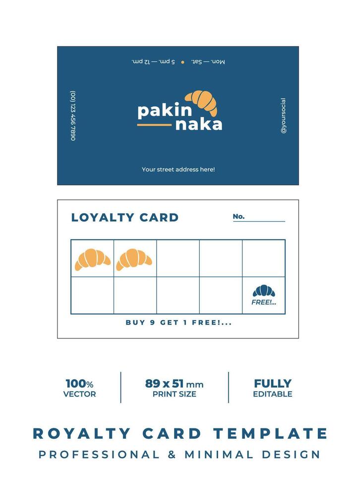 Loyalty card template minimal design vector