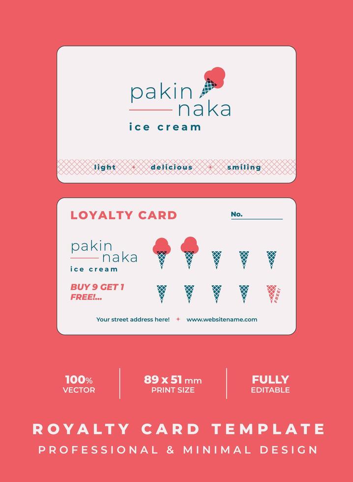 Loyalty card template minimal design vector