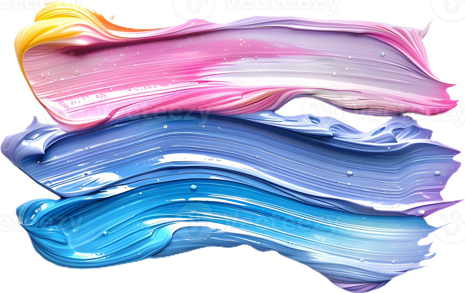 colorful paint brush strokes on transparent background png