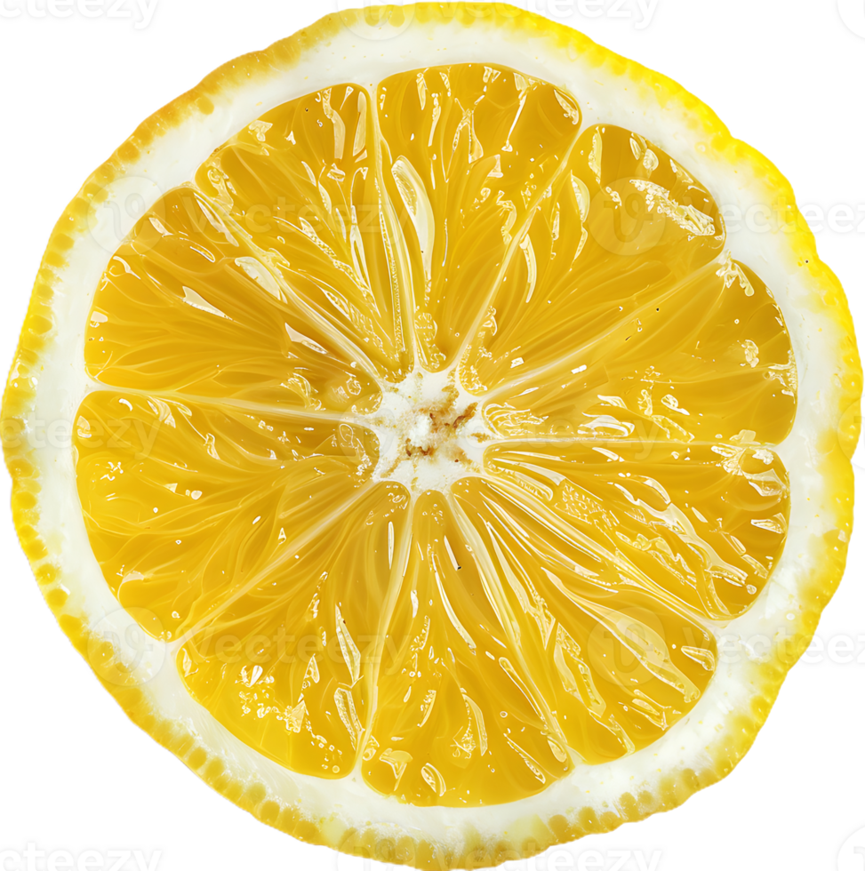a slice of lemon on a transparent background png