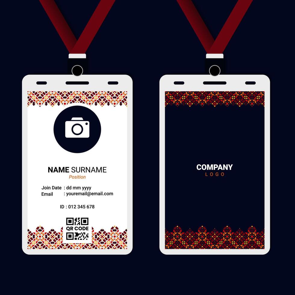 Oriental Geometric ID Card Design for Business or Company vector