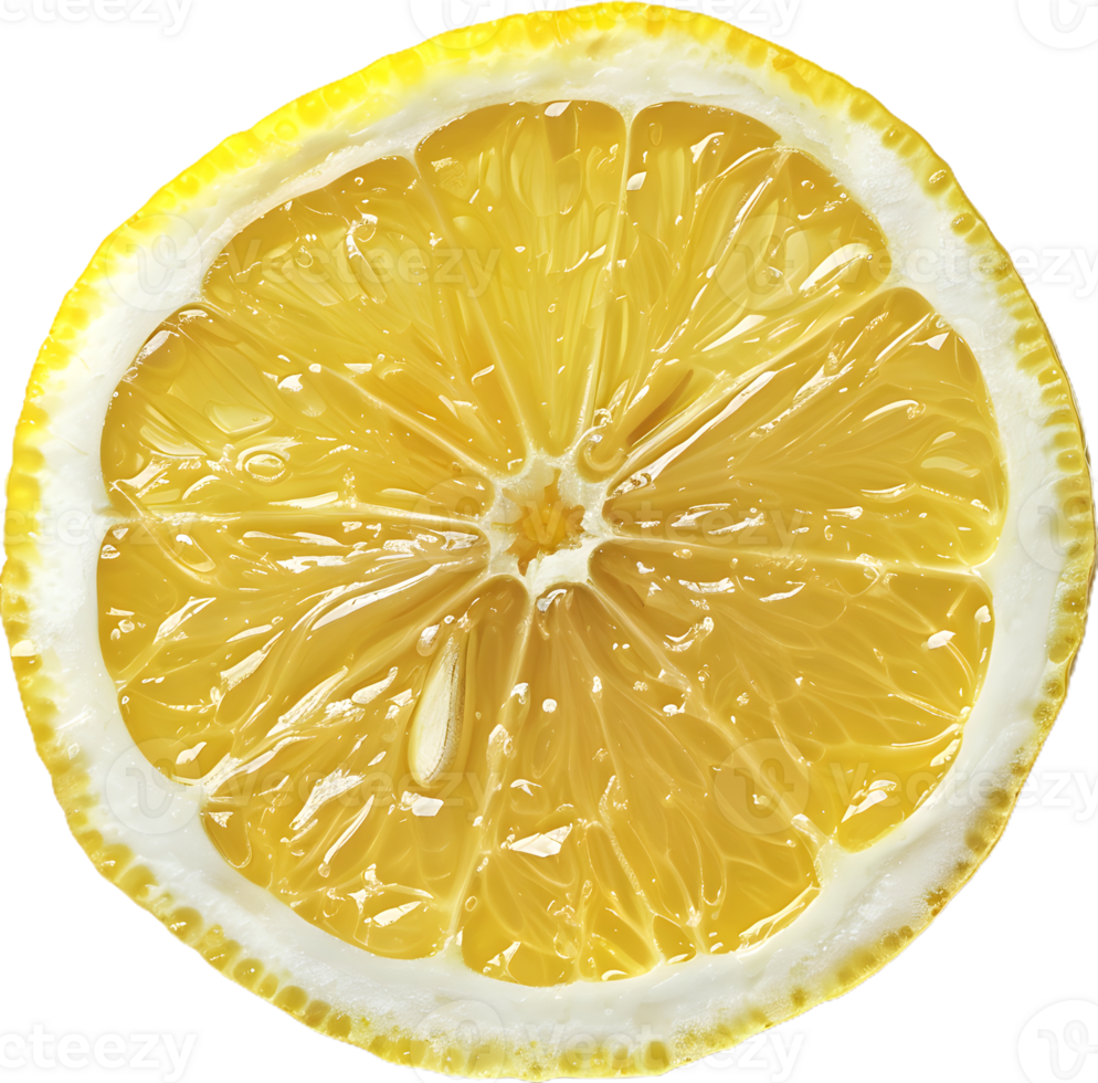 a lemon slice on a transparent background png