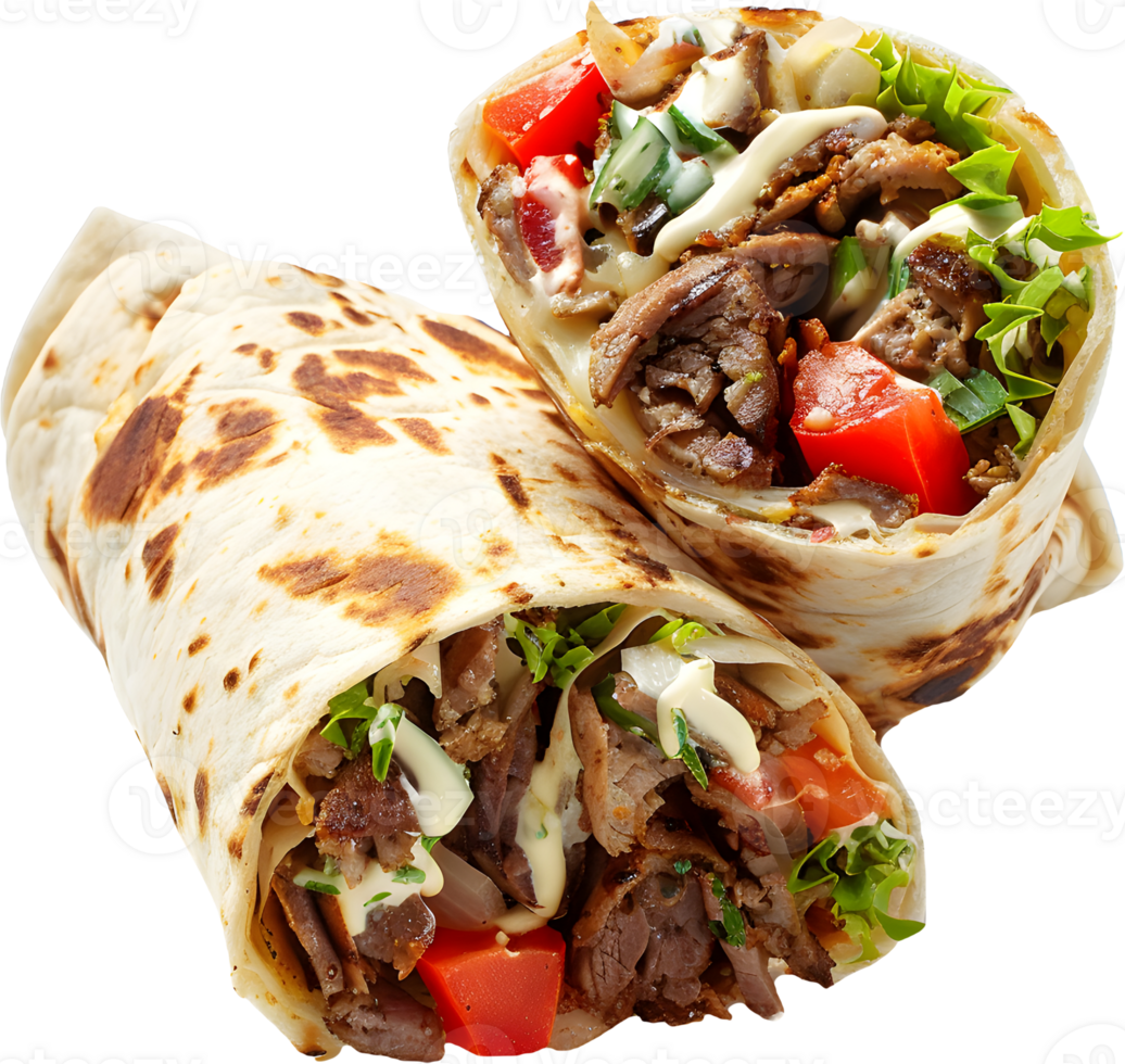 burrito with meat and vegetables on it png