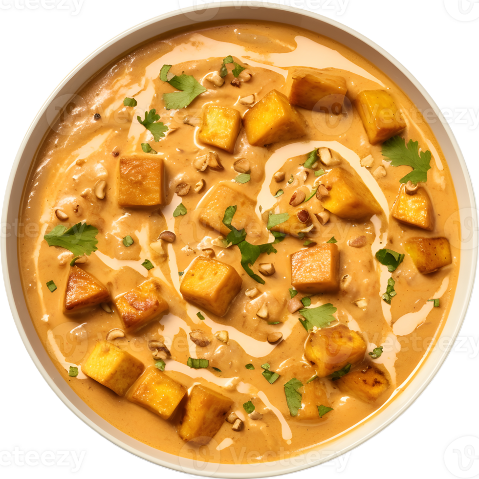 tofu curry with cashew nuts and parsley png